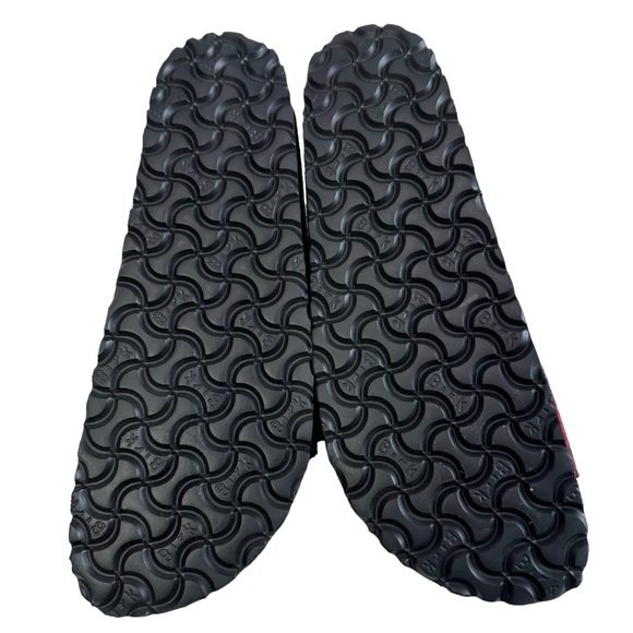 Birkenstock Arizona Shearling Red/Black Buffalo Plaid Slide Sandal Size L10/ M8 - Picture 11 of 16